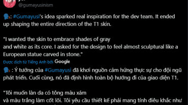 Riot thừa nhận Gumayusi góp phần định hình phong cách cho dòng trang phục CKTG 2024